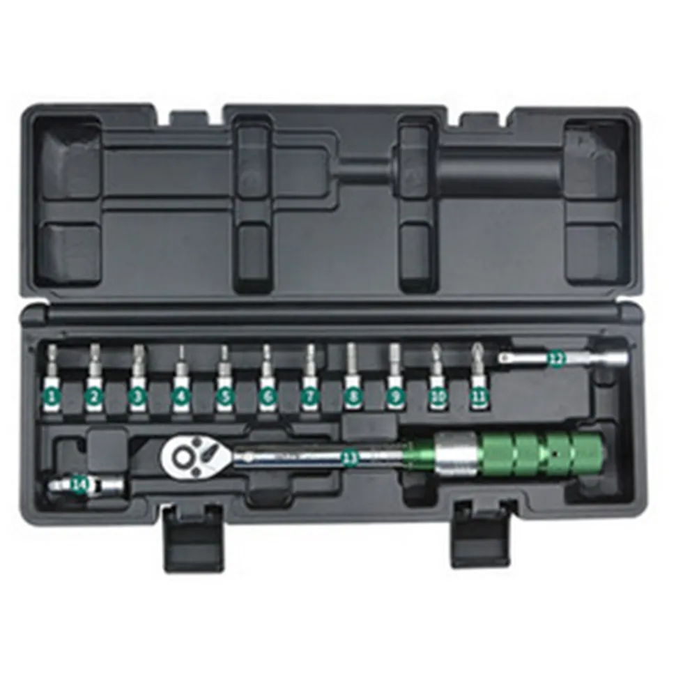 High-precision Mechanical Adjustable Torque Wrench Set DIY Tools Kit - 14Pcs