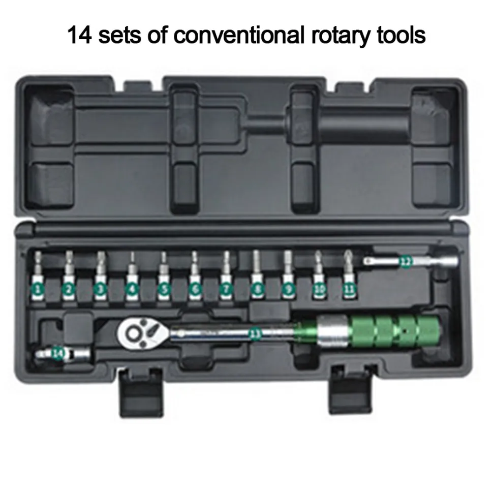 High-precision Mechanical Adjustable Torque Wrench Set DIY Tools Kit - 14Pcs