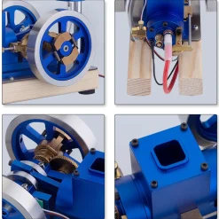 Hit and Miss Engine Full Metal IC Engine Model Water Cooled Gasoline Engine with Base Gift Collection