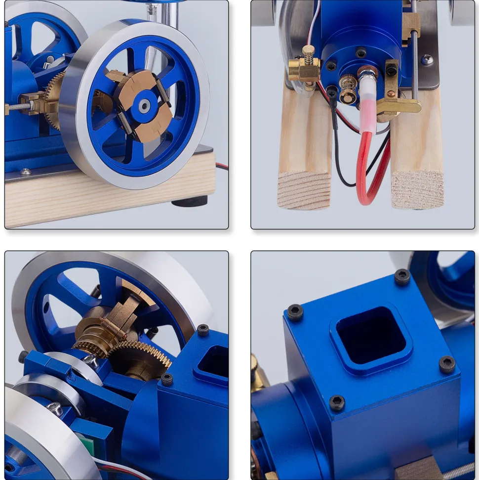 Hit and Miss Engine Full Metal IC Engine Model Water Cooled Gasoline Engine with Base Gift Collection