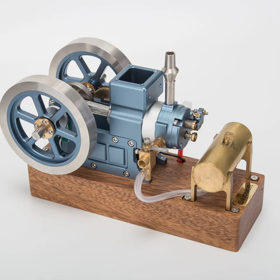 Hit and Miss Engine that Works - ENJOMOR 6cc Antique 4-Stroke Gas IC Engine Green Horizontal Stationary Engine with Ignition Device and Stand