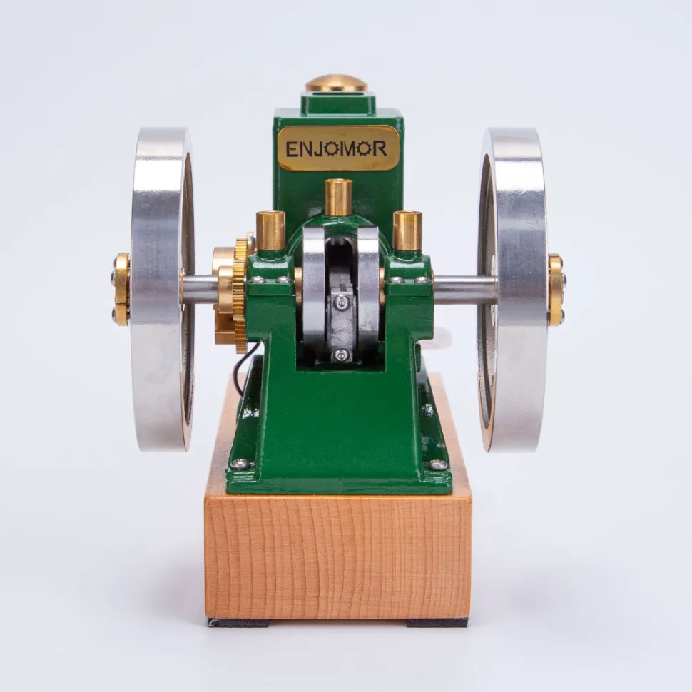 Hit and Miss Engine that Works - ENJOMOR 6cc Antique 4-Stroke Gas IC Engine Green Horizontal Stationary Engine with Ignition Device and Stand