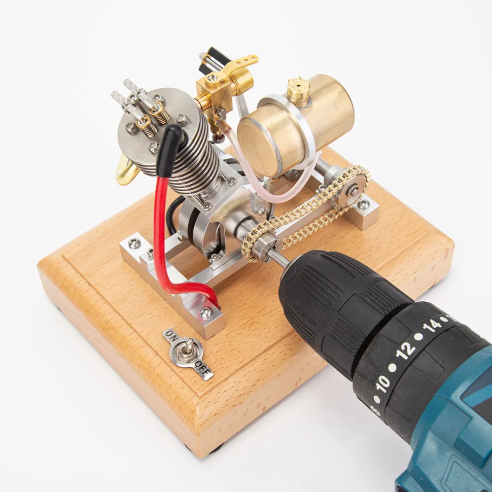 H09 Mini Hoglet Single-Cylinder Four-Stroke Gasoline Engine Model for Motorcycles with Pedal Start