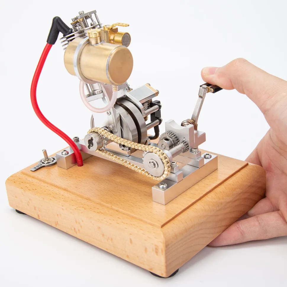 H09 Mini Hoglet Single-Cylinder Four-Stroke Gasoline Engine Model for Motorcycles with Pedal Start