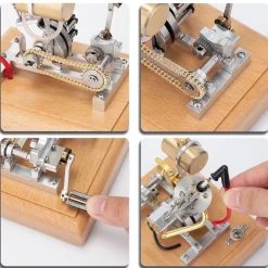 H09 Mini Hoglet Single-Cylinder Four-Stroke Gasoline Engine Model for Motorcycles with Pedal Start