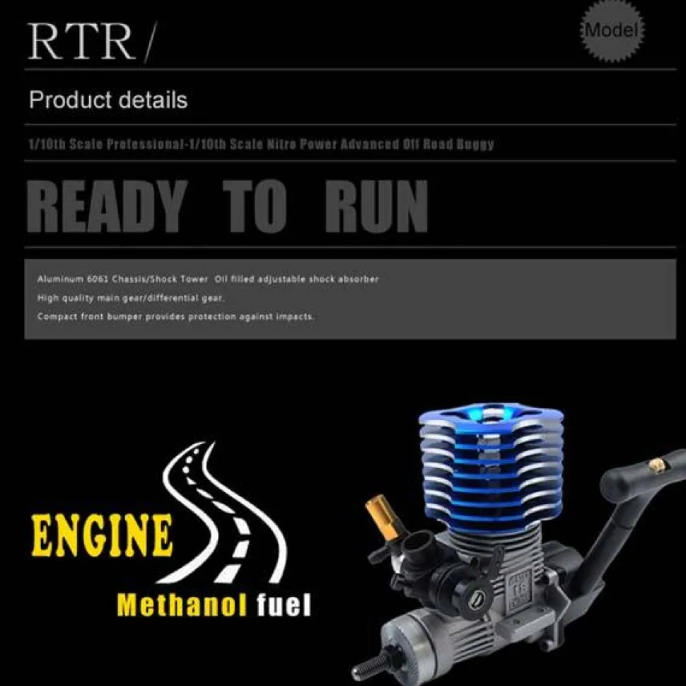 HSP 94166 RC Car 1/10 Scale 4WD Nitro Gas Powered Off-Road Buggy Truck Vehicle