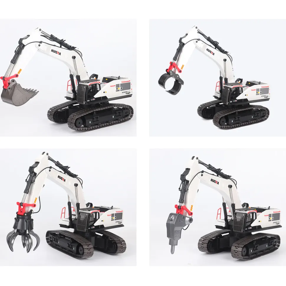 HUINA 1:14 22CH 2.4G RC Excavator Model 4-in-1 Alloy Remote Controll Crusher Construction Vehicles Toy