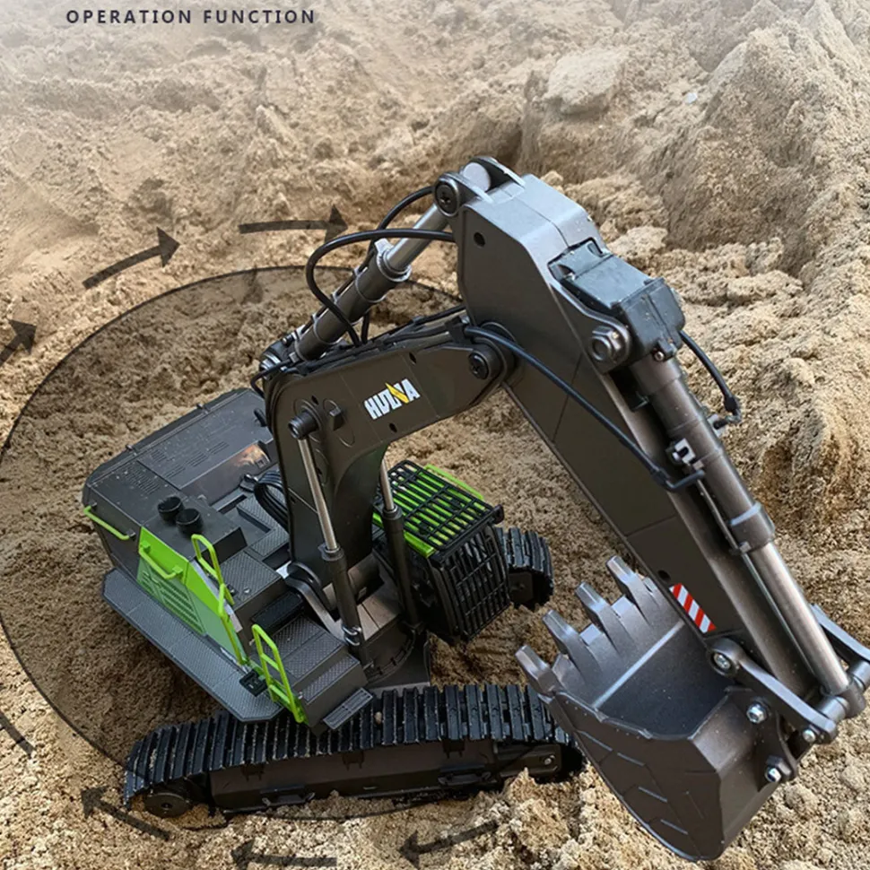 HUINA 4-in-1 1: 14 22CH 2.4G RC Excavator Remote Control Truck Electric Engineering Vehicle Model Unique Gift for Kids, Teens and Adults