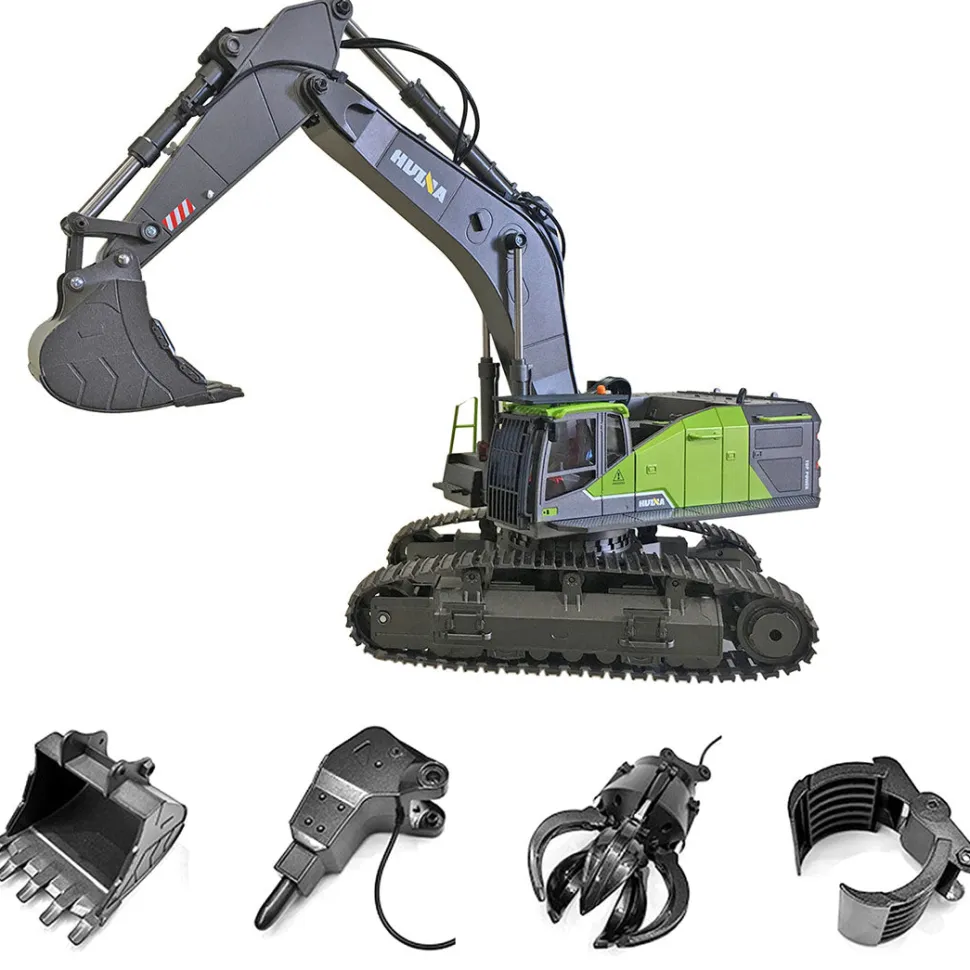 HUINA 4-in-1 1: 14 22CH 2.4G RC Excavator Remote Control Truck Electric Engineering Vehicle Model Unique Gift for Kids, Teens and Adults