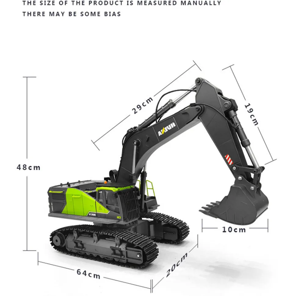 HUINA 4-in-1 1: 14 22CH 2.4G RC Excavator Remote Control Truck Electric Engineering Vehicle Model Unique Gift for Kids, Teens and Adults