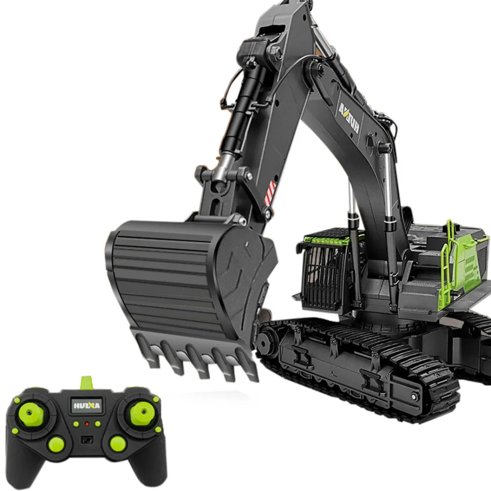 HUINA 4-in-1 1: 14 22CH 2.4G RC Excavator Remote Control Truck Electric Engineering Vehicle Model Unique Gift for Kids, Teens and Adults