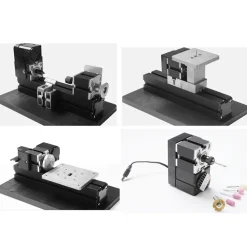 4 In 1 Micro Machine Tool DIY Assembly Kit (100PCS+) - Wire Saw Wood Lathe Sand Mill Handheld Machine Tool Model Kit