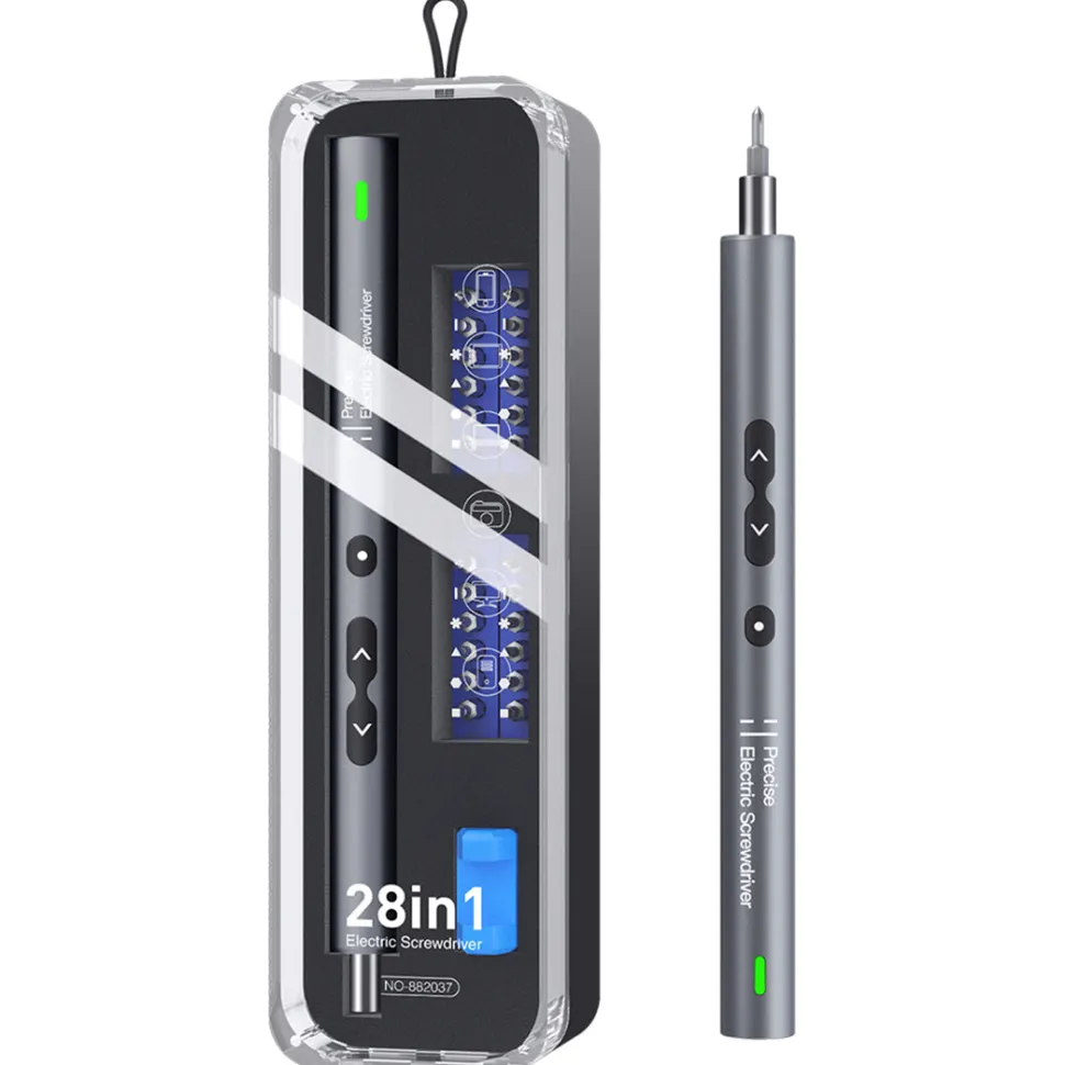 28 In 1 Mini Precision Smart Handheld Electric Screwdriver Maintenance Multifunctional Tools Set with LED Lights
