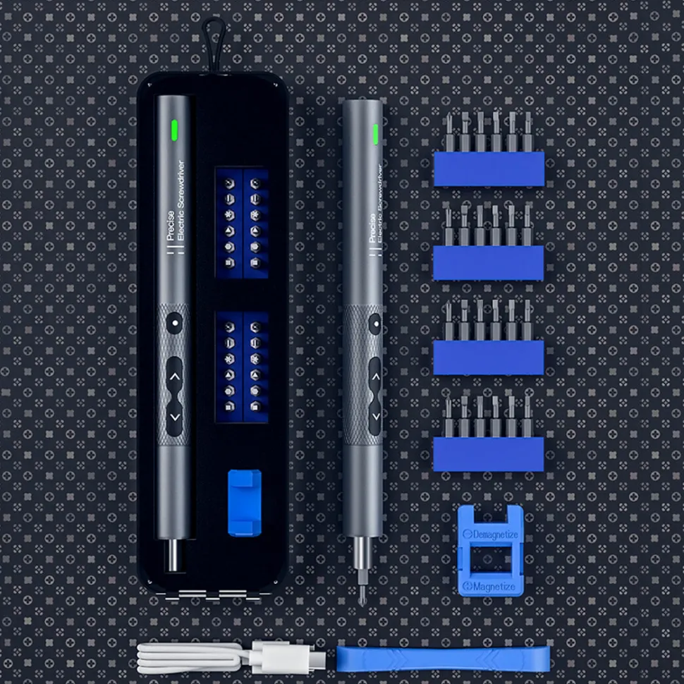 28 In 1 Mini Precision Smart Handheld Electric Screwdriver Maintenance Multifunctional Tools Set with LED Lights