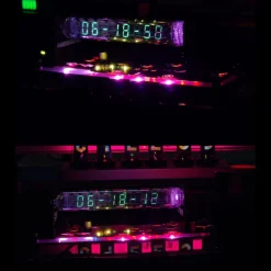 IV18 Vacuum Fluorescent Tube Clock - Cyberpunk NIXIE Tube Decor, RGB Glowing Display for PC Gaming Setup