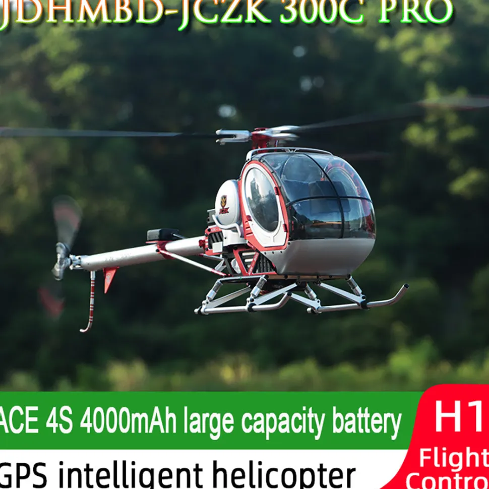 JCZK 300C PRO 2.4G 12CH Flybarless RC Helicopter Model with H1 PRO Smart Flight Control and GPS Positioning (RTF Version)