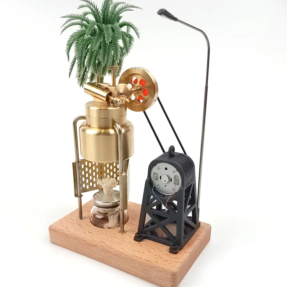 KACIO FD-6 Mini Three-legged Vertical Swing Steam Engine Model with Boiler & Steam Power Generating Units