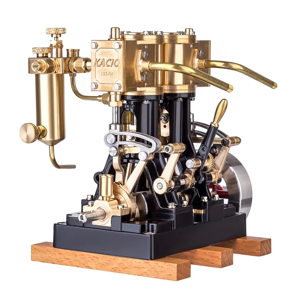 KACIO LS2-14 2 Cylinders Reciprocating Retro Steam Engine Model for Model Ship Model Boat Above 80cm