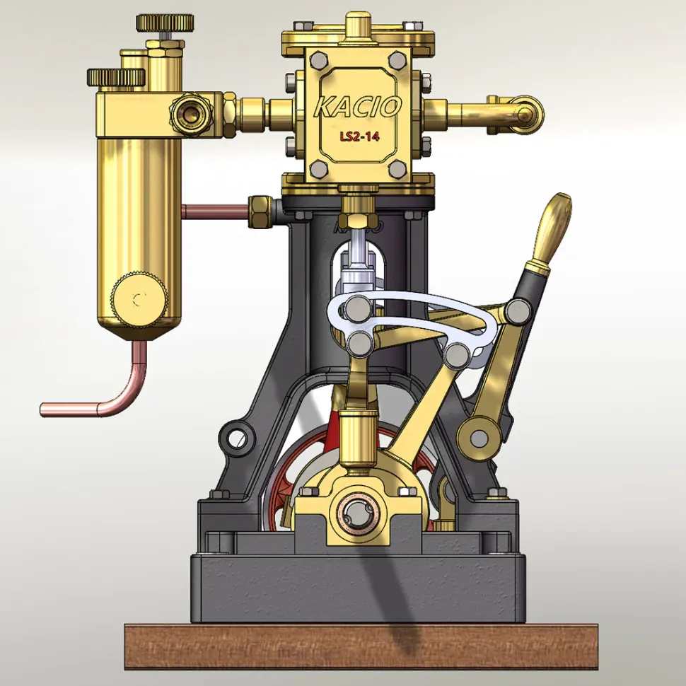 KACIO LS2-14 2 Cylinders Reciprocating Retro Steam Engine Model for Model Ship Model Boat Above 80cm