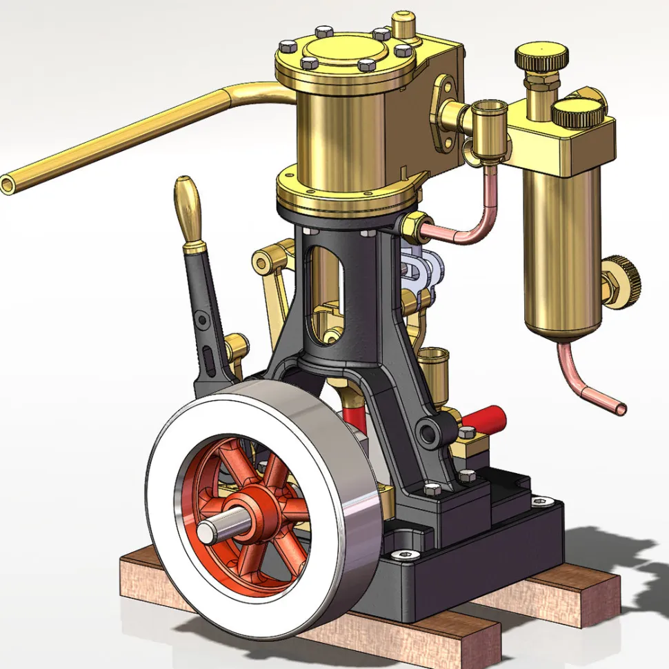 KACIO LS1-14 Single Cylinder Reciprocating Steam Engine Model for Model Ship Model Boat Above 60cm