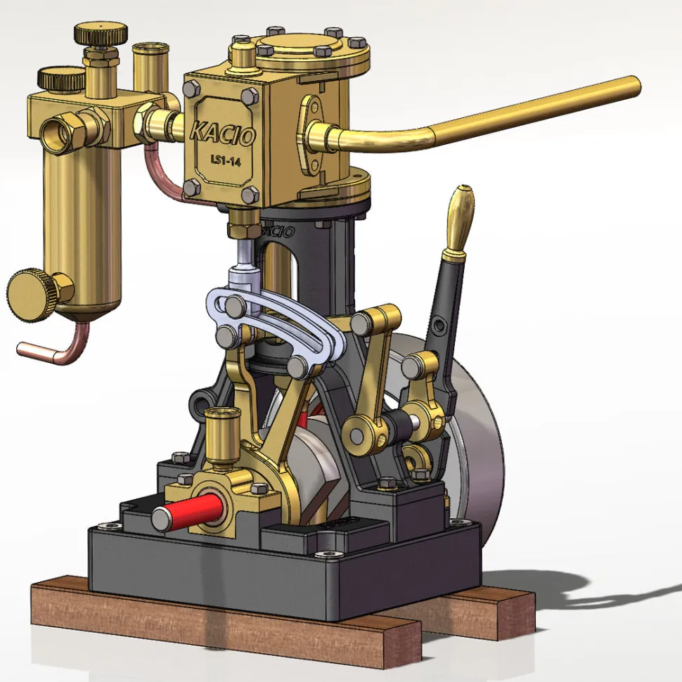 KACIO LS1-14 Single Cylinder Reciprocating Steam Engine Model for Model Ship Model Boat Above 60cm