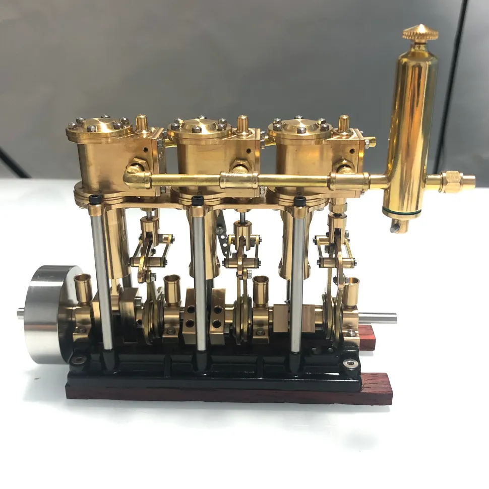 KACIO LS3-13S Steam Engine 3-cylinder Reciprocating Engine with Oil Cup Reverse Rotation Steam Model Boat