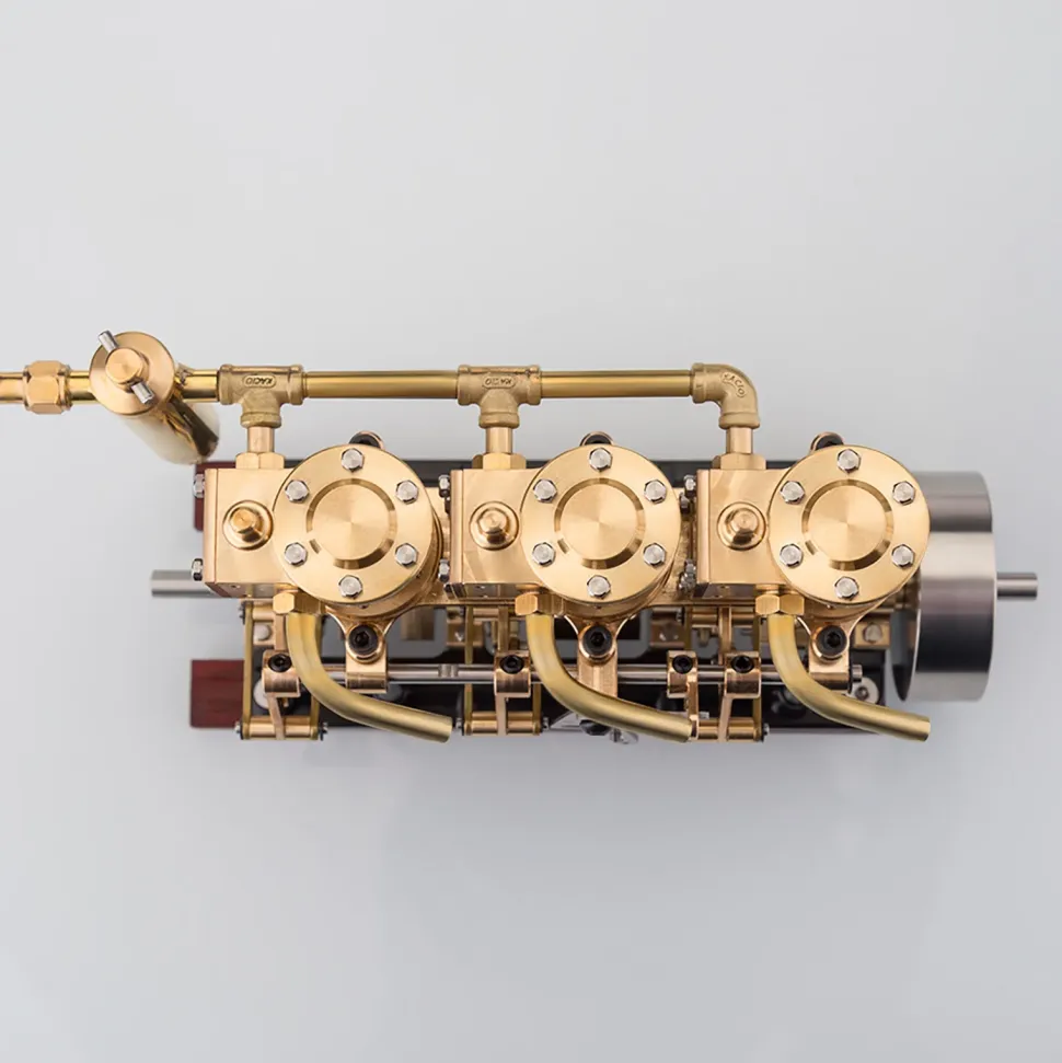 KACIO LS3-13S Steam Engine 3-cylinder Reciprocating Engine with Oil Cup Reverse Rotation Steam Model Boat