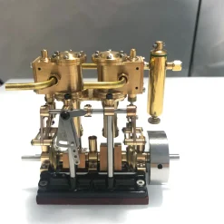 KACIO LS2-13S Vertical Steam Engine 2-cylinder Reciprocating Steam Engine with Oil Cup Reverse Rotation Steam Model Boat