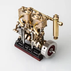 KACIO LS2-13S Vertical Steam Engine 2-cylinder Reciprocating Steam Engine with Oil Cup Reverse Rotation Steam Model Boat
