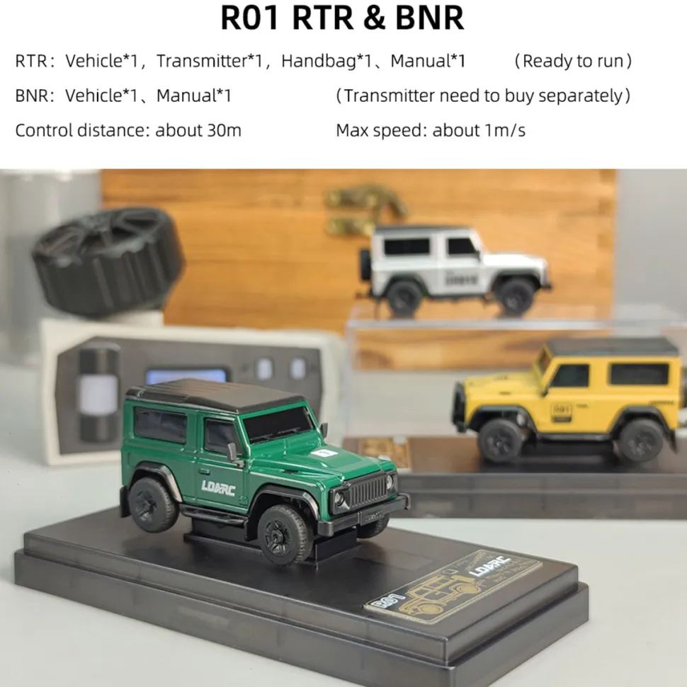 LDARC R01 1/64 Scale 2.4G RC Electric Mini Climbing Car Model with Interactive Light Set