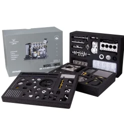 L4 Diesel Engine Model Kit that Works - Build Your Own Diesel Engine - TECHING 1: 10 Full Metal Mini L4 4 Cylinder Engine OHV Inline 4 Cylinder Engine Model Kit 300+PCS