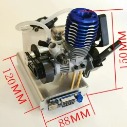 Level 15 12V 2 Stroke Methanol Nitro Engine Generator Model with Cooling Fan (5V 1.5A USB Charging)