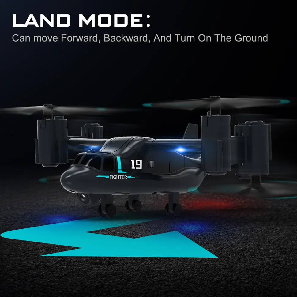 LMRC V-22 2.4G 6CH Land/Air Dual-Mode Scale RC Helicopter Model with Optical Flow Positioning