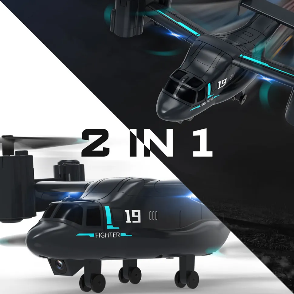 LMRC V-22 2.4G 6CH Land/Air Dual-Mode Scale RC Helicopter Model with Optical Flow Positioning