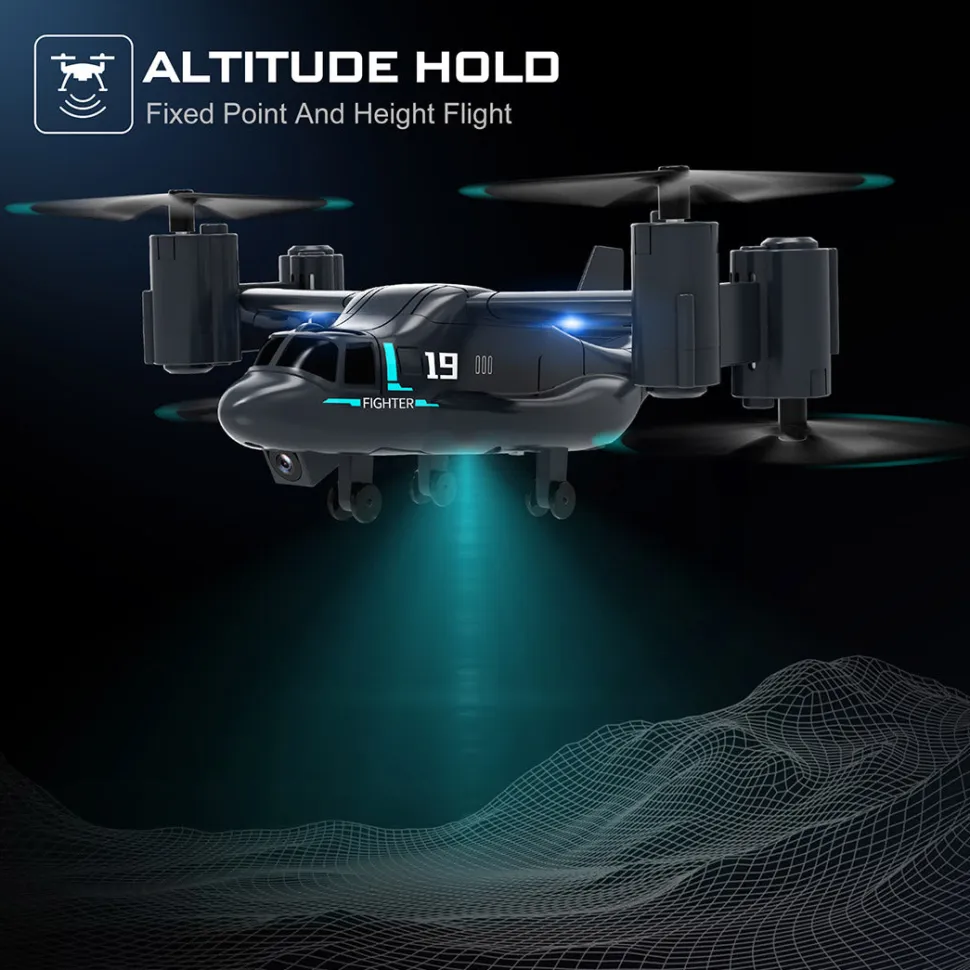 LMRC V-22 2.4G 6CH Land/Air Dual-Mode Scale RC Helicopter Model with Optical Flow Positioning