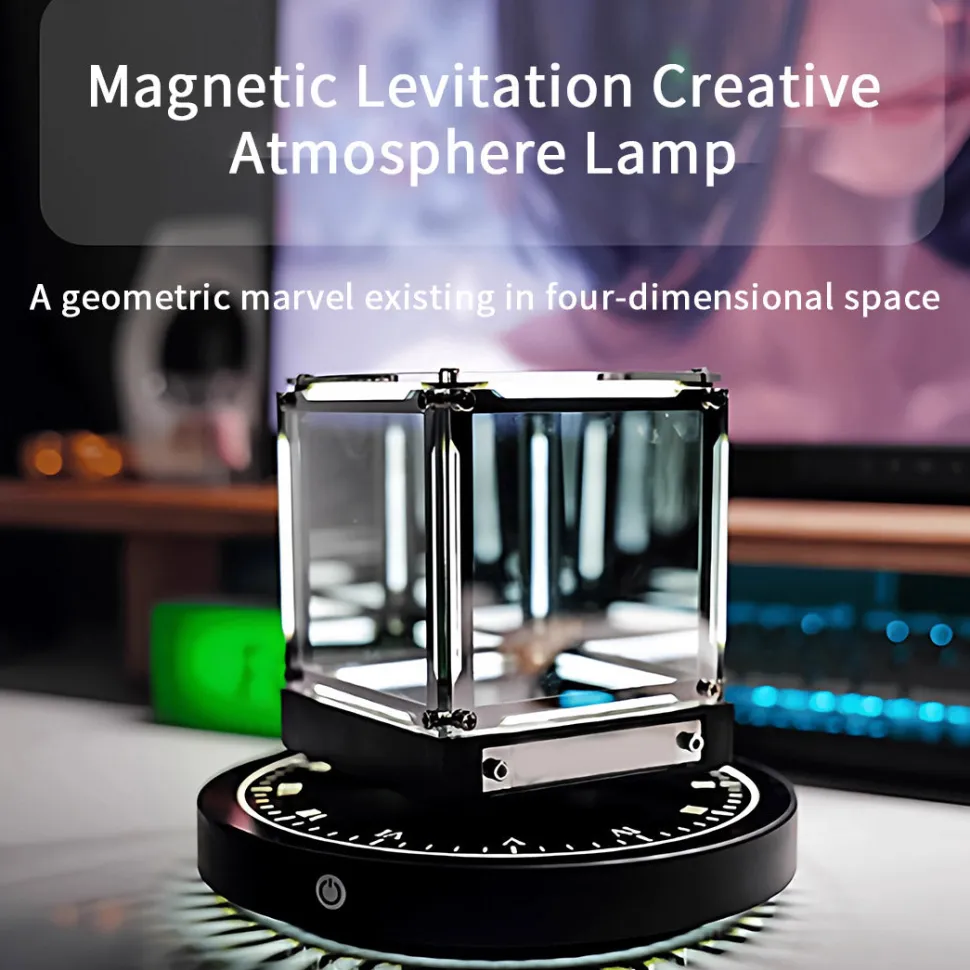 Magnetic Levitation Cube Desk Decor
