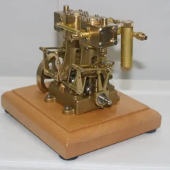 M30 3.7CC Mini Retro Vertical Double-cylinder Reciprocating Double-acting Steam Engine Model Toys with Speed Reducer