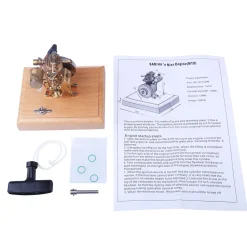 M19 1.6cc Mini SAM Hit and Miss 4 Stroke Vertical Gas Engine Internal Combustion Engine Model with Flying Ball Speed Limiter