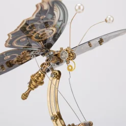 Mechanical 3D DIY Dynamic Butterfly Metal Model Building Kits with Music Box