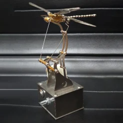 Mechanical 3D DIY Dynamic Dragonfly Metal Model Building Kit – Bionic Kinetic Art Sculpture(Finished Version)