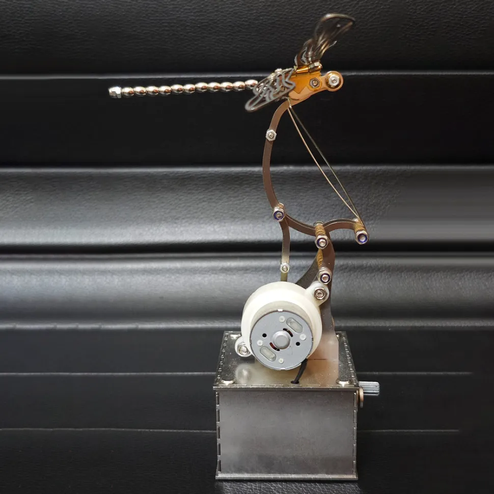 Mechanical 3D DIY Dynamic Dragonfly Metal Model Building Kit – Bionic Kinetic Art Sculpture(Finished Version)