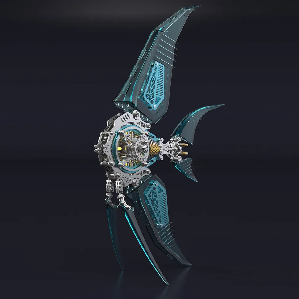 Mechanical 3D DIY Vibrant Angelfish Steampunk Assembly Model Kit with Creative Fins