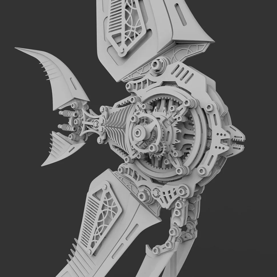 Mechanical 3D DIY Vibrant Angelfish Steampunk Assembly Model Kit with Creative Fins