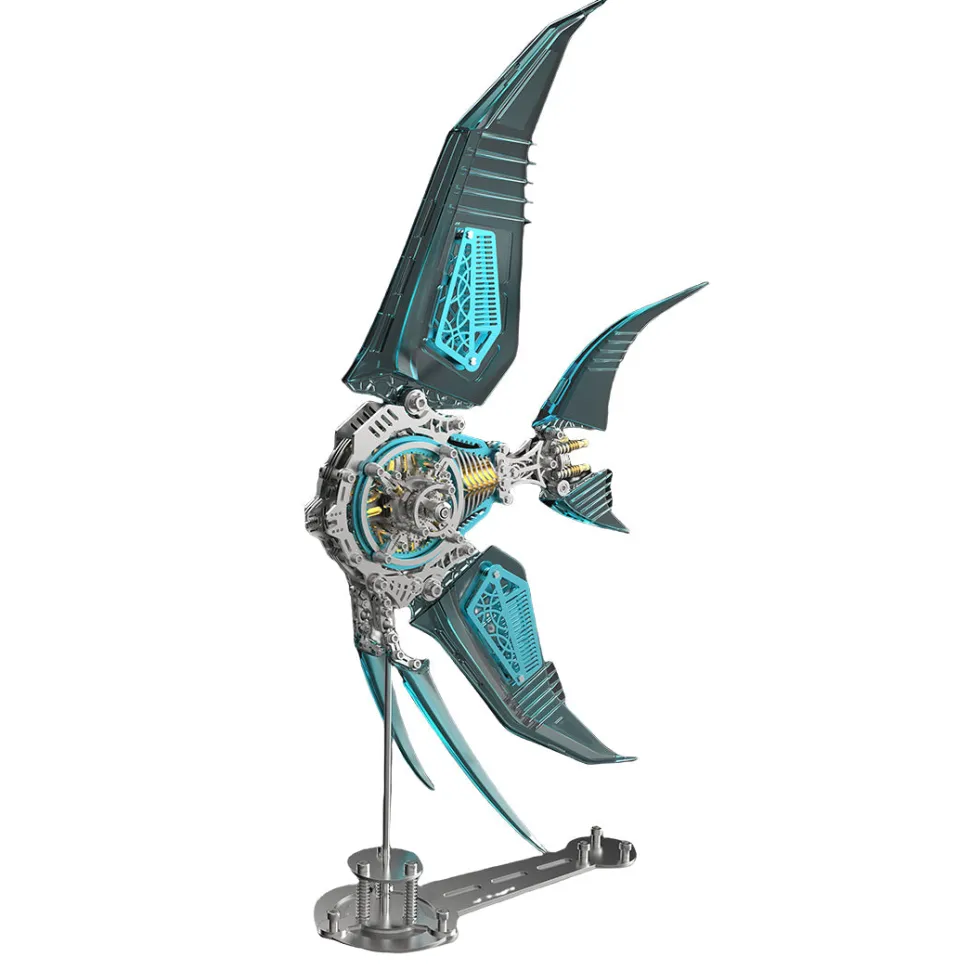 Mechanical 3D DIY Vibrant Angelfish Steampunk Assembly Model Kit with Creative Fins