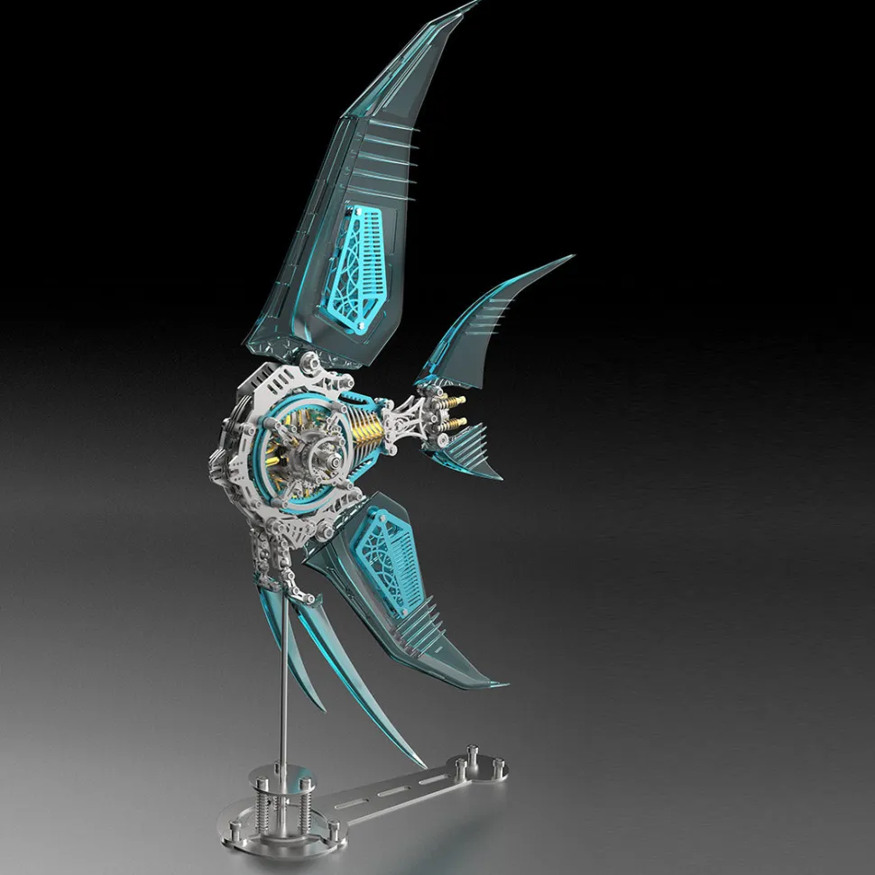 Mechanical 3D DIY Vibrant Angelfish Steampunk Assembly Model Kit with Creative Fins