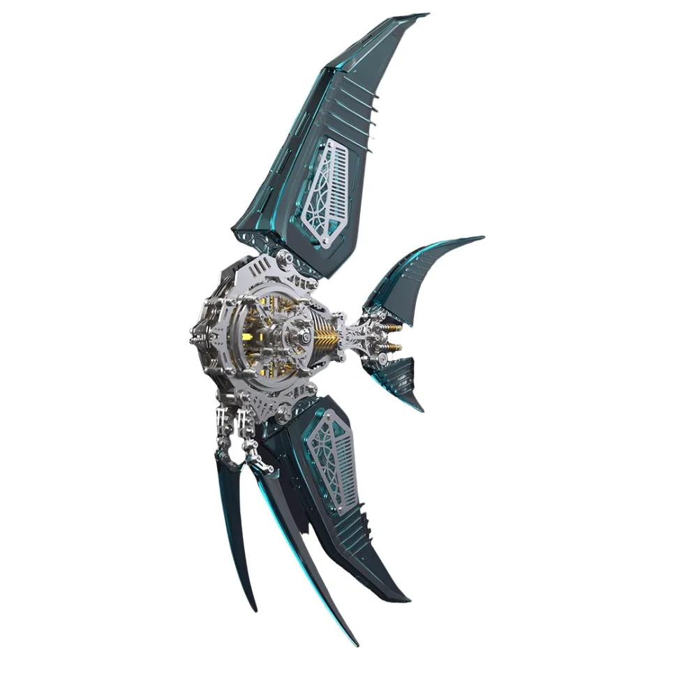 Mechanical 3D DIY Vibrant Angelfish Steampunk Assembly Model Kit with Creative Fins
