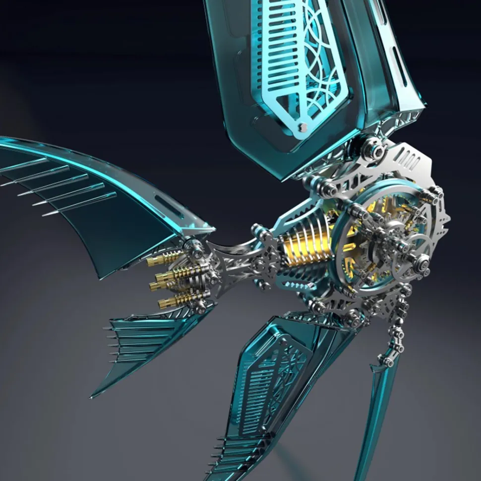 Mechanical 3D DIY Vibrant Angelfish Steampunk Assembly Model Kit with Creative Fins