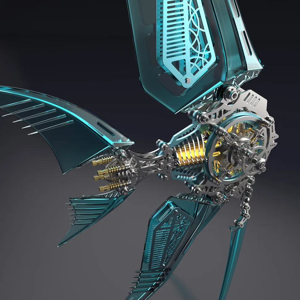 Mechanical 3D DIY Vibrant Angelfish Steampunk Assembly Model Kit with Creative Fins