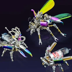 Mechanical Firefly 3D Metal DIY Insect Metal Assembly Model Colorful Parts Decoration 200PCS