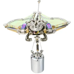 Mechanical Manta Ray 3D Steampunk Metal Kits with Bright Eyes and Translucent Wings